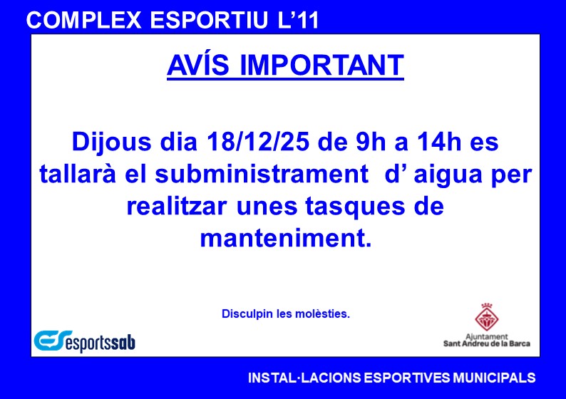 Imatge de la notícia: Tall subministrament aigua